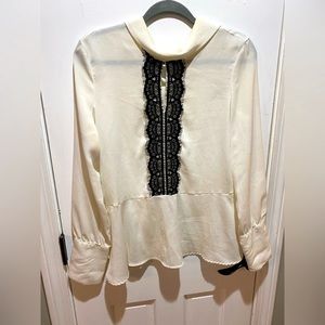 *EUC* ZARA Lace Detail Peplum Blouse